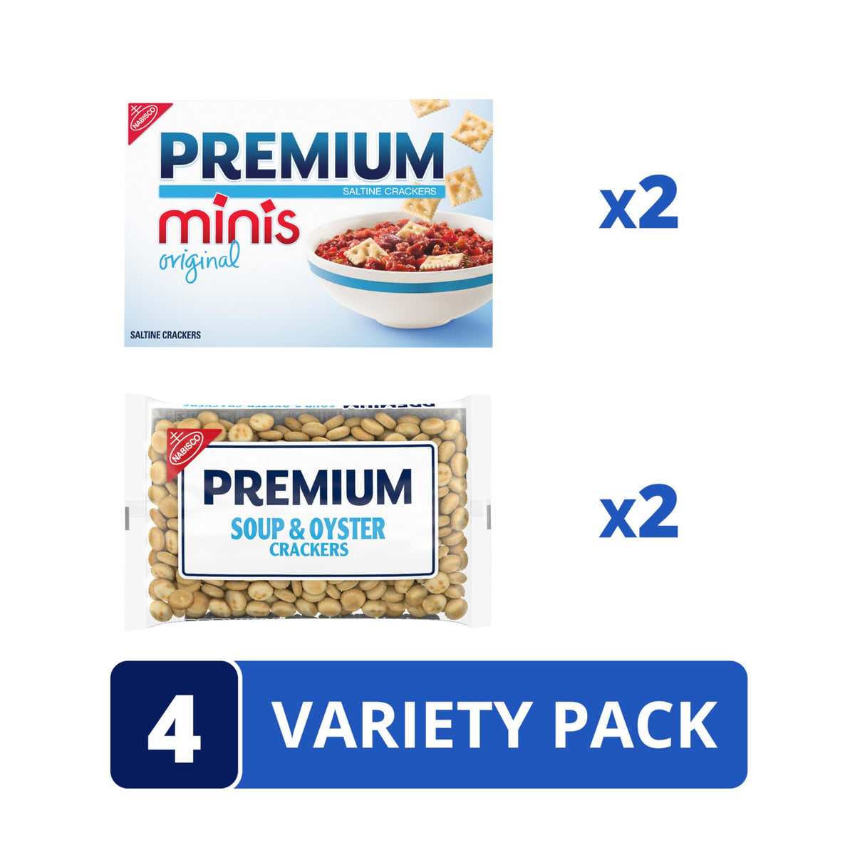 Premium Minis Original Crackers square shape closeup showing crisp bite-sized texture