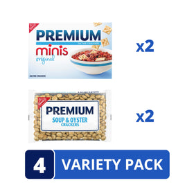 Premium Minis Original Crackers square shape closeup showing crisp bite-sized texture