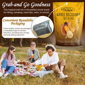 Premium Orchard Deluxe resealable packaging keeps freshness for longer enjoyment.