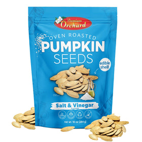 Premium Orchard sea salt pumpkin seeds on-the-go bag, protein-rich snack.