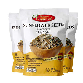 Premium Orchard sunflower seeds in-shell, original flavor, ready to crack and enjoy protein-rich snack.