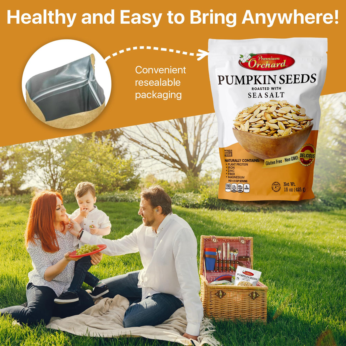 Premium Orchard value pack showing three bags for freshness