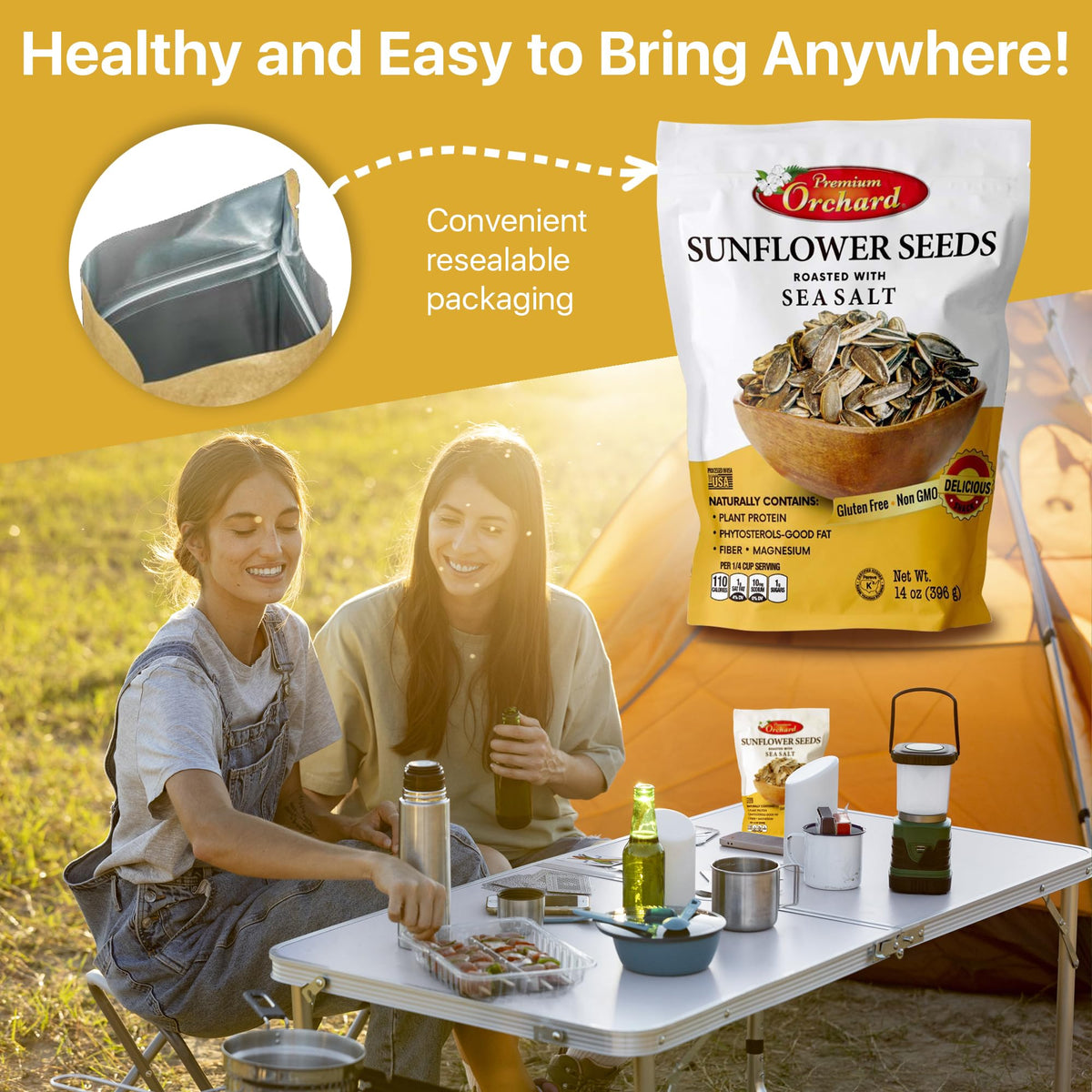 Premium Orchard toasted seeds from a carefully built oven for maximum flavor.