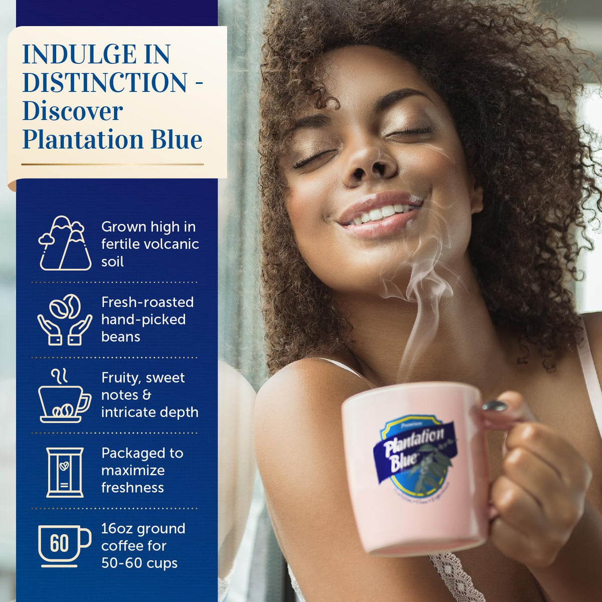 Premium Plantation Blue Tradition Class Experience cup shows balanced flavor.
