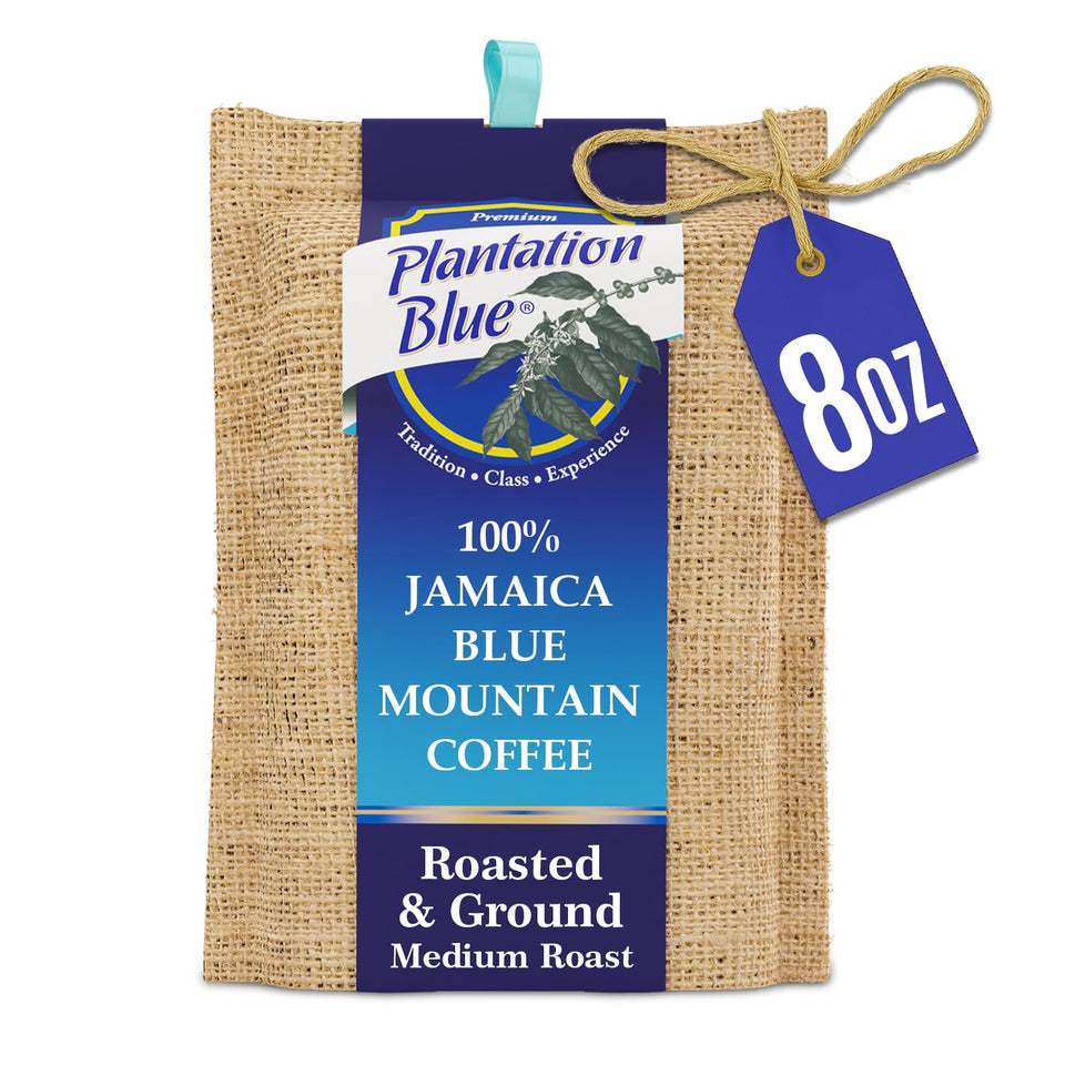 Premium Plantation Blue Tradition Class Experience 100% Blue Mountain coffee bag with valve preserves freshness.
