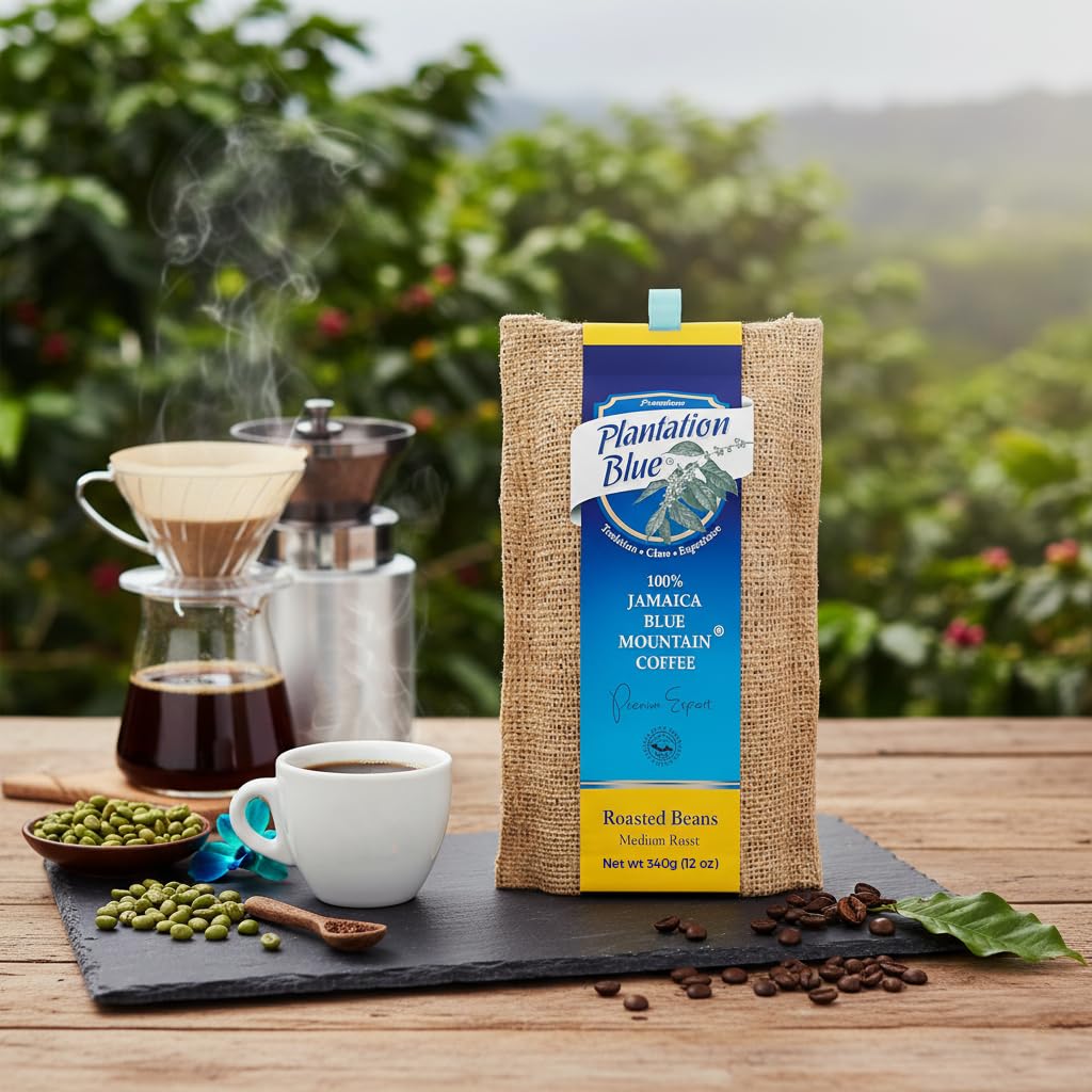 Premium Plantation Blue Tradition Class Experience whole beans ready for grind and rich flavor.