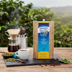 Premium Plantation Blue Tradition Class Experience whole beans ready for grind and rich flavor.