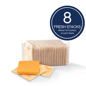 Premium saltine crackers used as soup topper to add texture.
