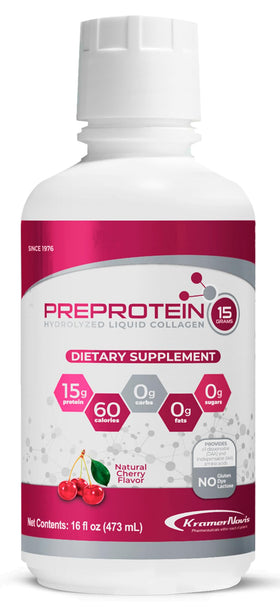 PreProtein 15 liquid collagen bottle ready to serve for easy absorption.