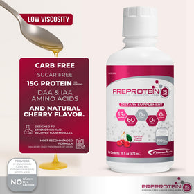 PreProtein 15 glass shows easy mixing with water or juice.
