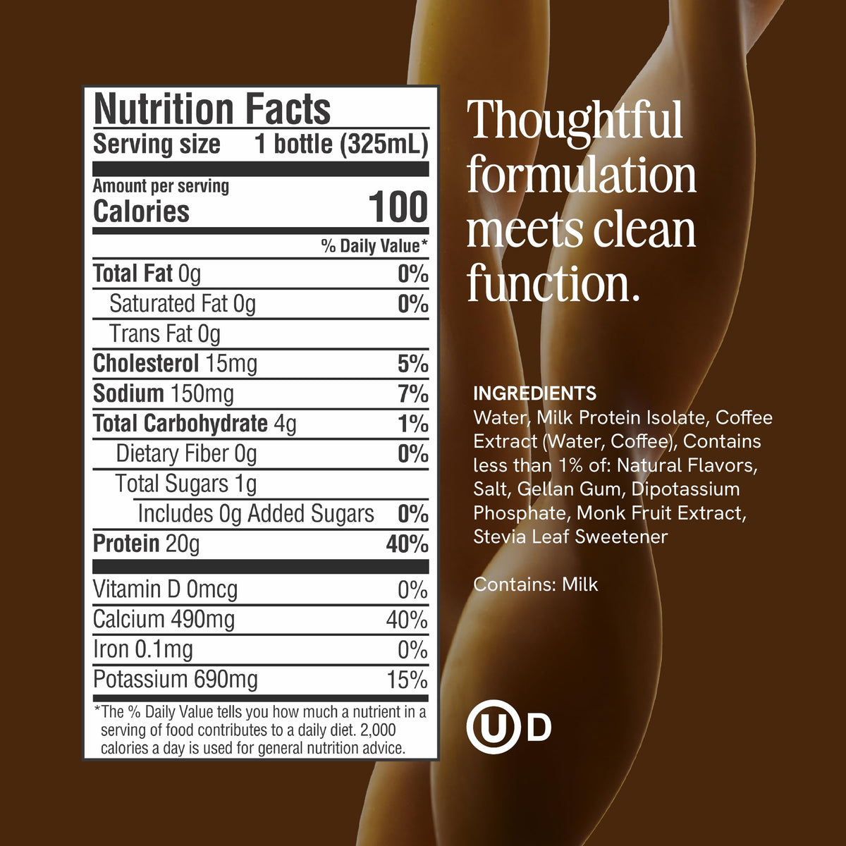 PRÉS Protein Coffee Caramel close-up shows creamy texture and clean flavor.