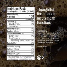 PRÉS Protein Coffee bottle pour highlighting smooth blend and no chalky texture