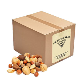 Presto Sales mixed nuts in shell box 160oz, ideal for on-the-go snacking.