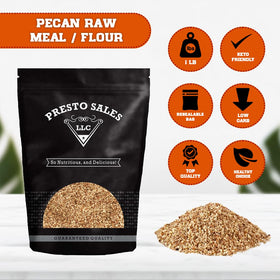 Presto Sales pecan flour 1 lb packaging showing label and bag