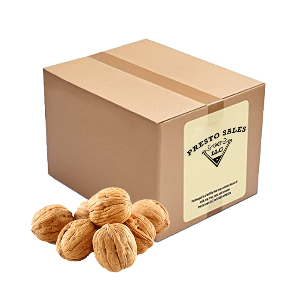 Presto Sales walnuts in-shell close-up showing fresh protective shell for crisp cracking