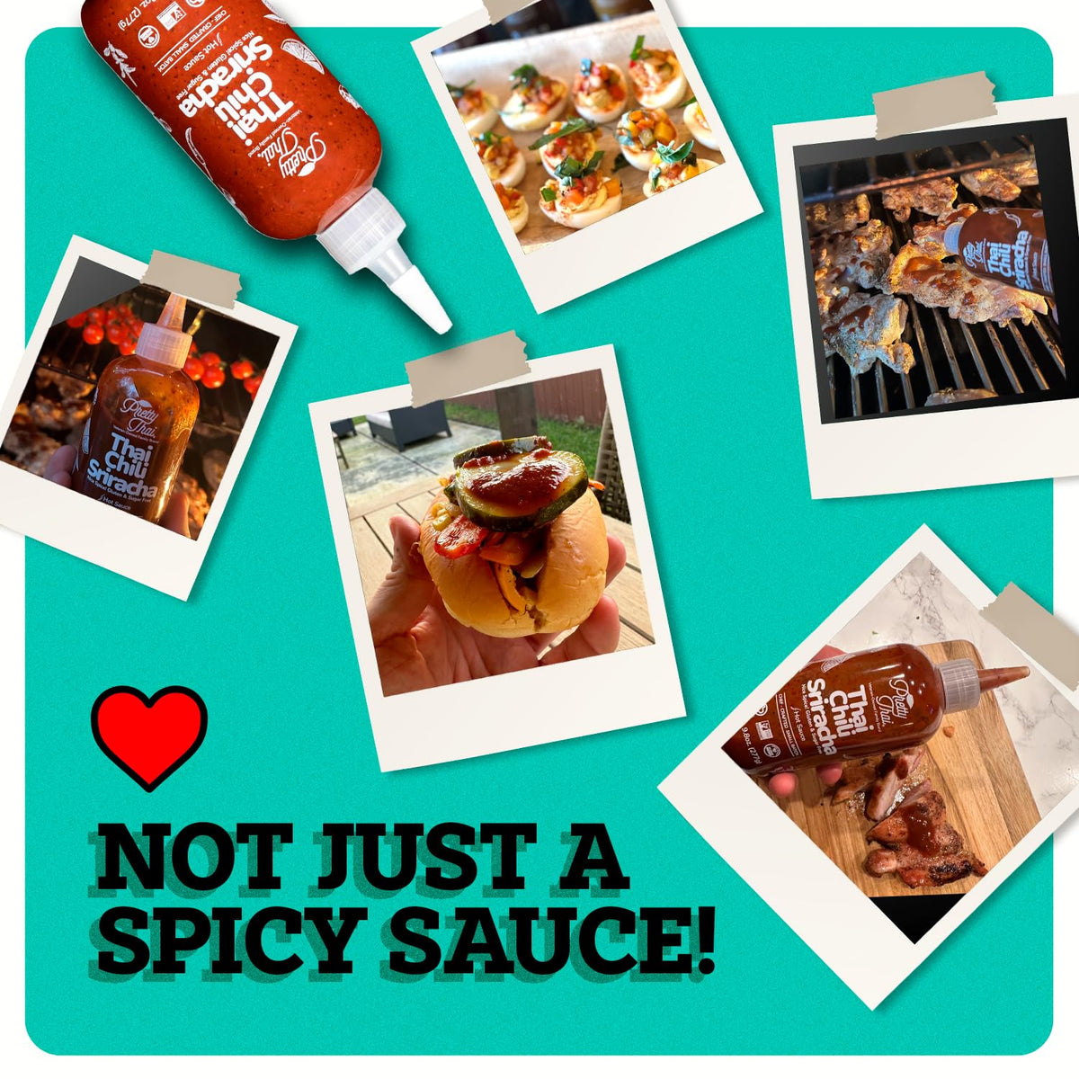 Pretty Thai Sriracha sauce with vegetables brightens meals.