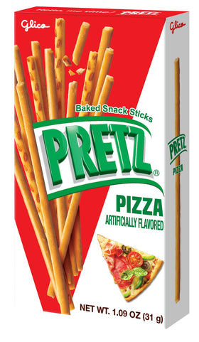 Pretz on-the-go snack in hand, crisp bite on the move.