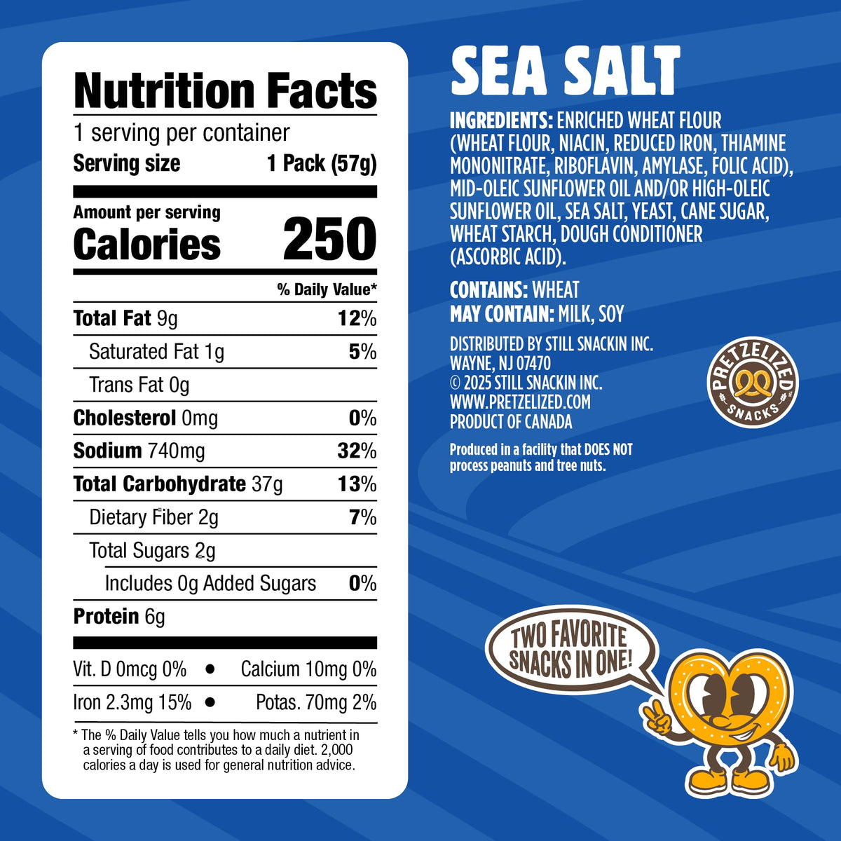 Pretzelized Snackers Sea Salt cracker-pretzel hybrid bite with crisp texture