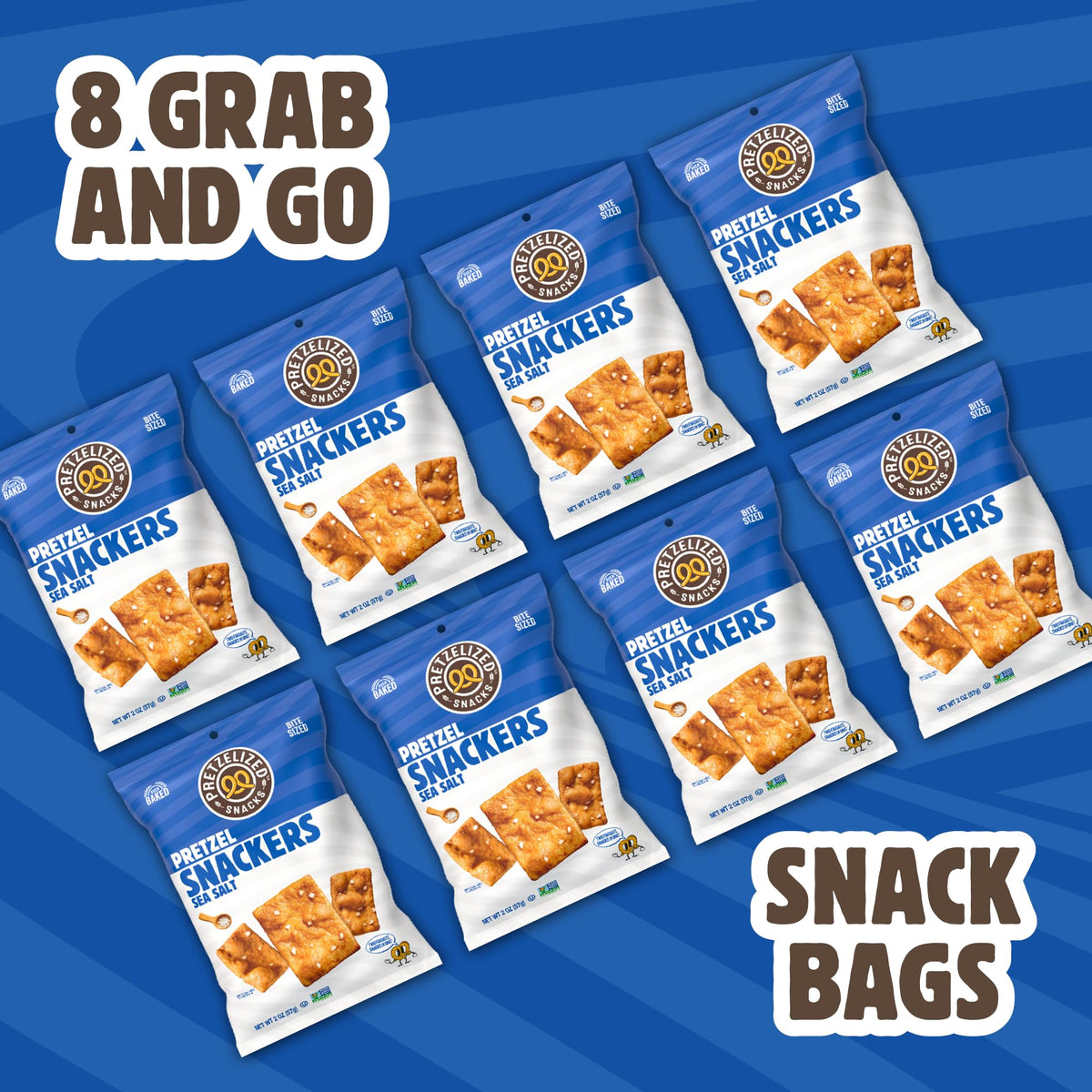 Pretzelized Snackers Sea Salt provides a protein boost per bag