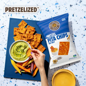 PRETZELIZED Snacks Kosher, Non-GMO chips with sea salt flavor.