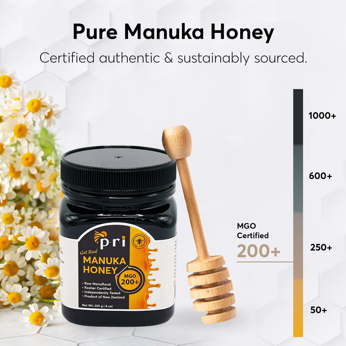 PRI Manuka honey lab test label confirms batch-specific purity