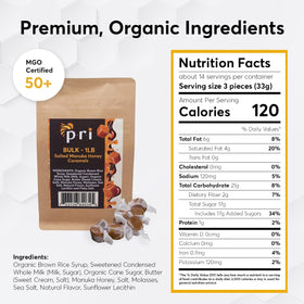 P.R.I Manuka caramel gluten-free option for mindful snacking moments