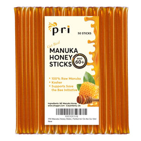 P.R.I Manuka Honey Sticks on-the-go 50-pack for a quick energy boost.