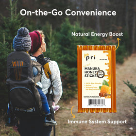 P.R.I Manuka honey sticks in portable on-the-go pack