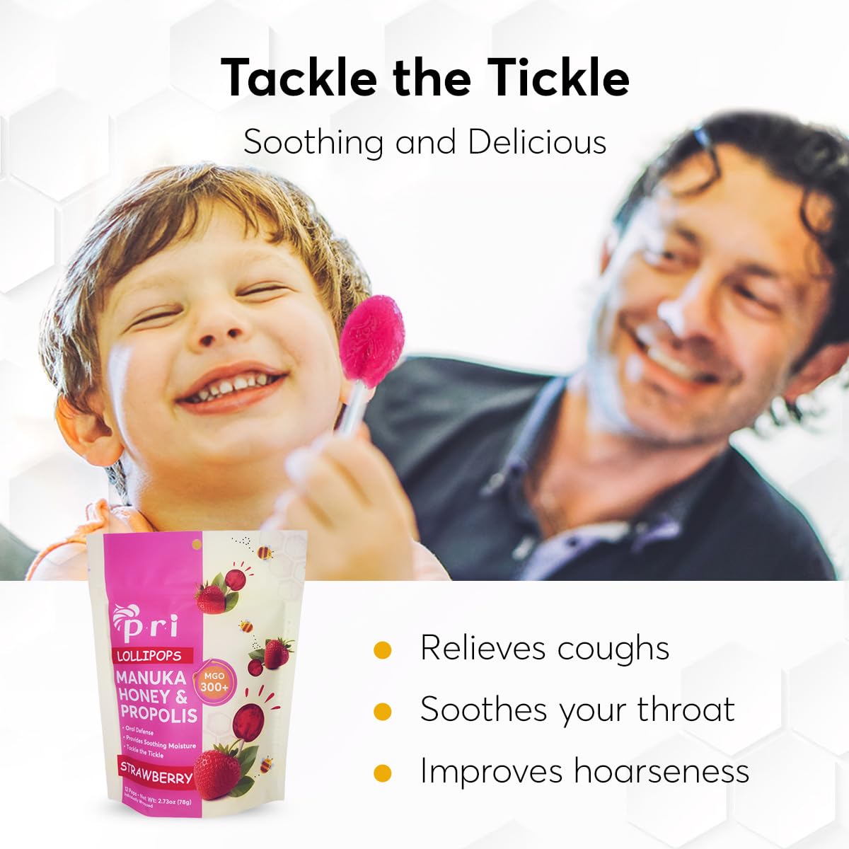 P.R.I lollipops with individual wrappers for freshness and easy sharing.
