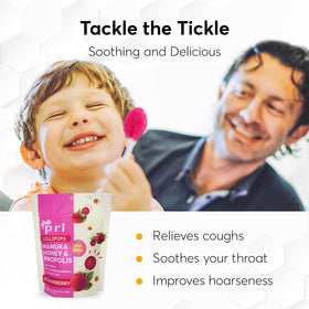 P.R.I lollipops with individual wrappers for freshness and easy sharing.