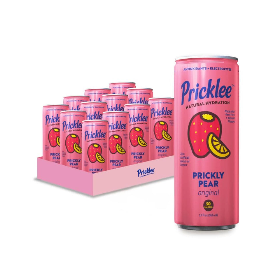 PRICKLEE prickly pear bottle spotlighting natural electrolytes for everyday hydration