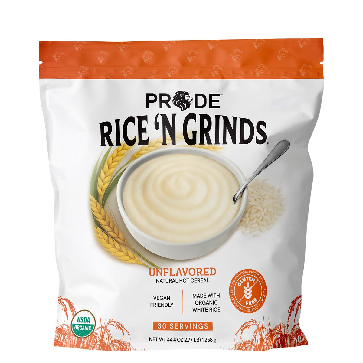 Pride Foods Rice 'N Grinds hot cereal bowl, steaming for a comforting, quick breakfast