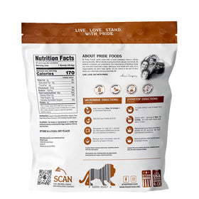 Pride Foods Rice 'N Grinds packaging highlighting gluten-free, vegan ingredients for busy mornings.