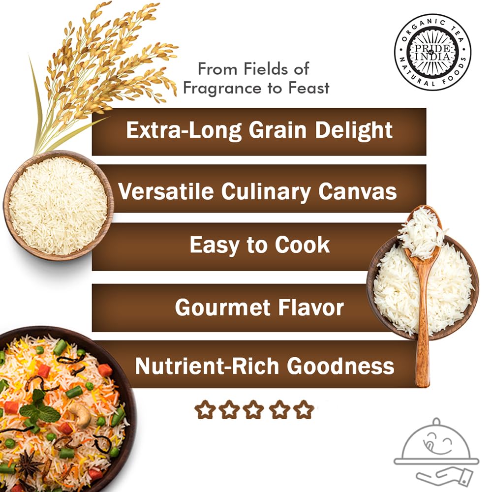 Pride Of India Basmati Rice pairing well with curries and fried rice.
