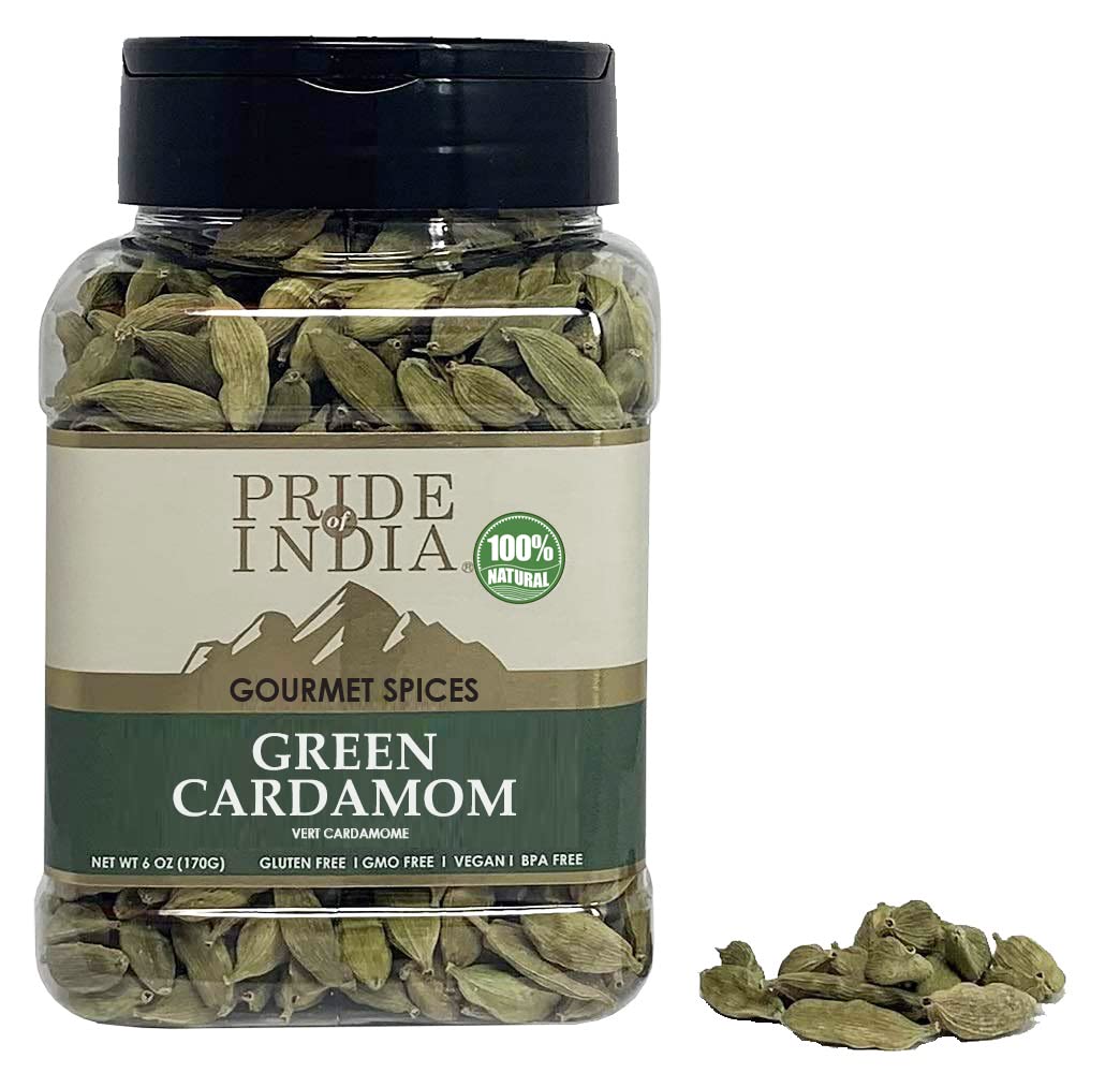 Pride of India Cardamom spice for baking adds fragrant warmth to sweets.