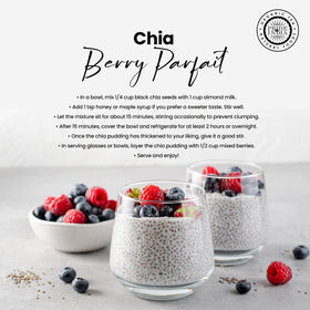 Pride Of India chia seeds sprinkled on yogurt for a nutritious crunch.