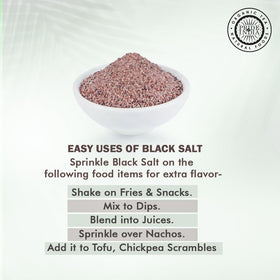 Pride Of India Himalayan black salt fine grind kitchen dish demonstrates protein-friendly flavor depth.