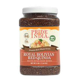 Pride Of India Royal Red Quinoa jar front, premium pantry staple for versatile meals