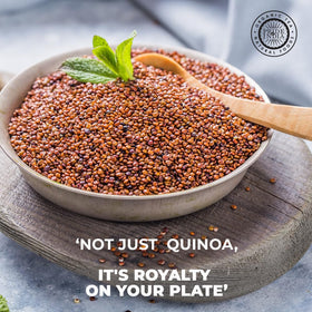 Pride Of India Red Royal Quinoa cooking in pot, fluffy texture and nutty aroma.