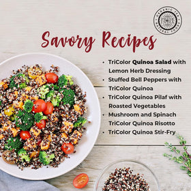 Pride Of India tri-color quinoa in a rice pilaf or fried rice dish