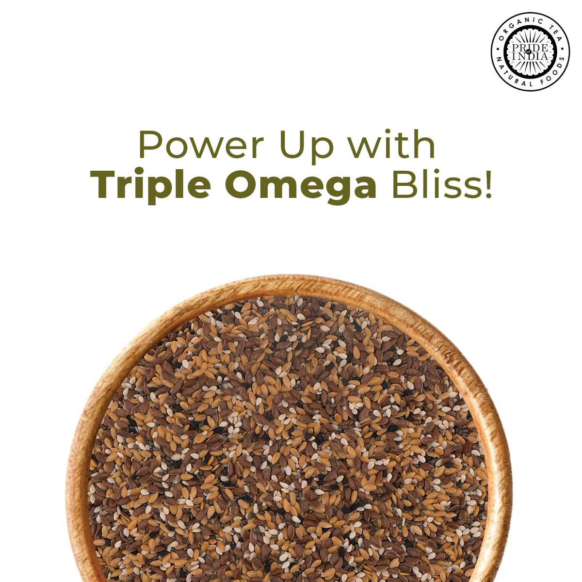 Pride Of India chia seeds close-up, ideal for smoothies and puddings.