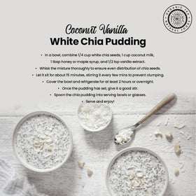 Pride Of India White Chia Seeds close-up, showing tiny seeds and texture