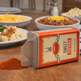 Pride Of Szeged Szeged Sweet Paprika packaging box ready for pantry storage.