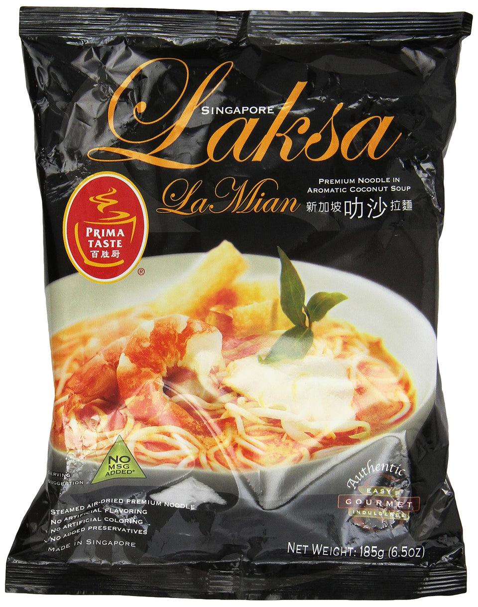 Prima Taste Laksa La Mian pack of 6 with silky noodles and aromatic gravy for a gourmet meal