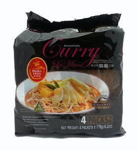 Noodles with curry sauce show the rich, authentic Singapore flavor from Prima Taste.