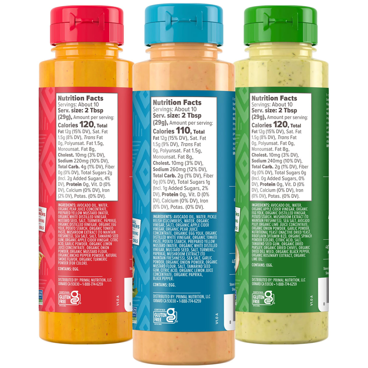 Primal Kitchen Avocado Lime bottle pour adds creamy citrus to tacos.
