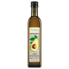 Primal Kitchen Avocado Oil 500ml bottle front, ideal for light sautéing and finishing dishes.
