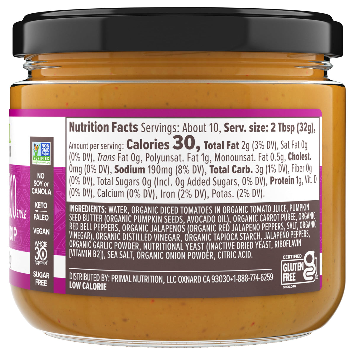 Primal Kitchen Dip Queso Spicy chip-dipping scene showcases party-ready dip.