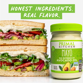Primal Kitchen mayo spread on burgers for creamy texture.
