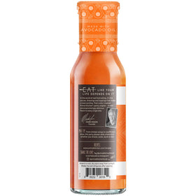 Primal Kitchen No Dairy Buffalo Sauce dip on chips with gluten-free appeal